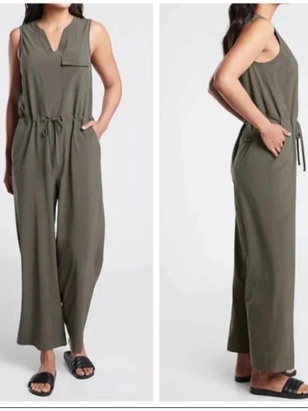 Athleta topanga khaki green jumpsuit